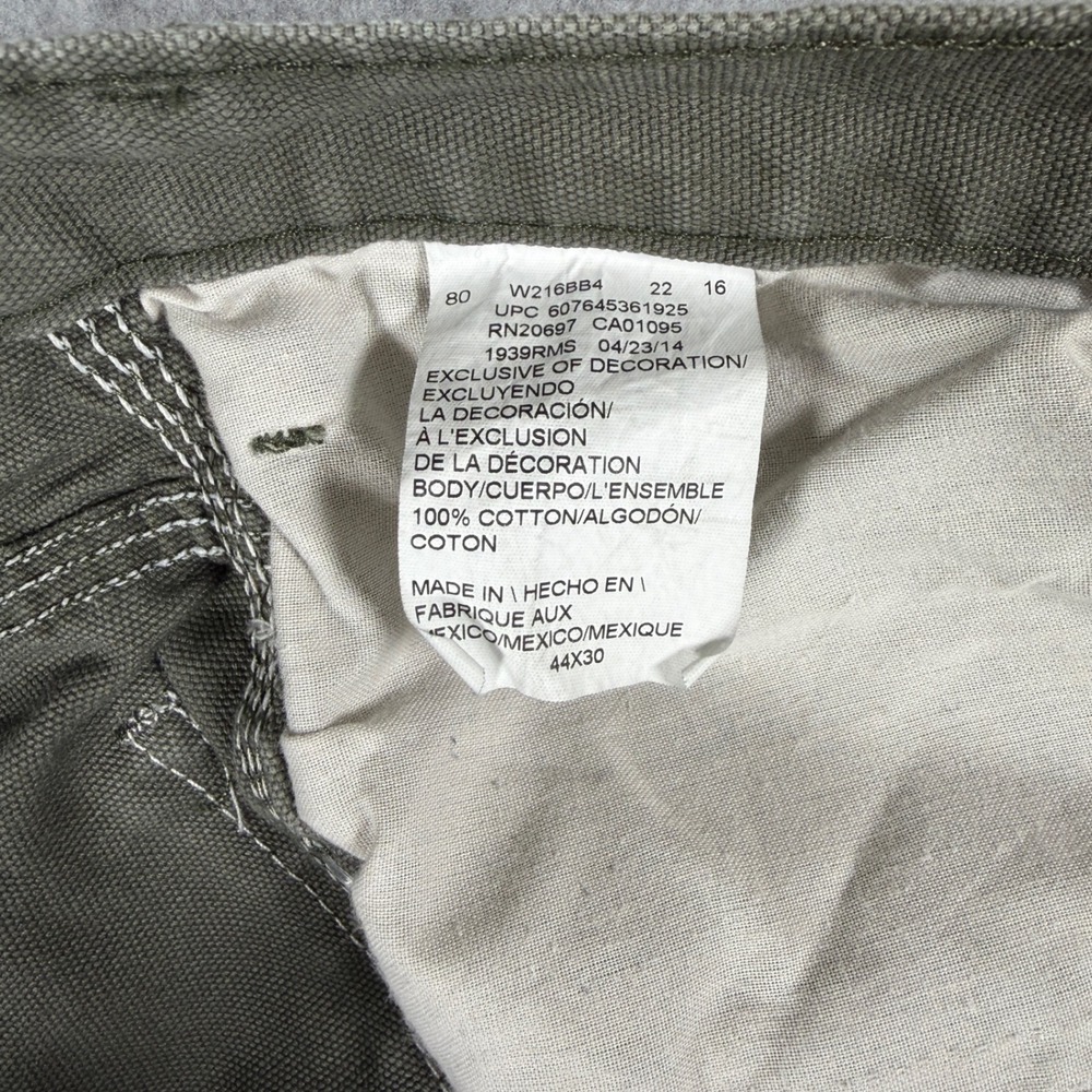 Dickies Carpenter Pants Mens 44x30 Olive Green Relaxed Canvas Utility Gorpcore - Picture 3 of 11